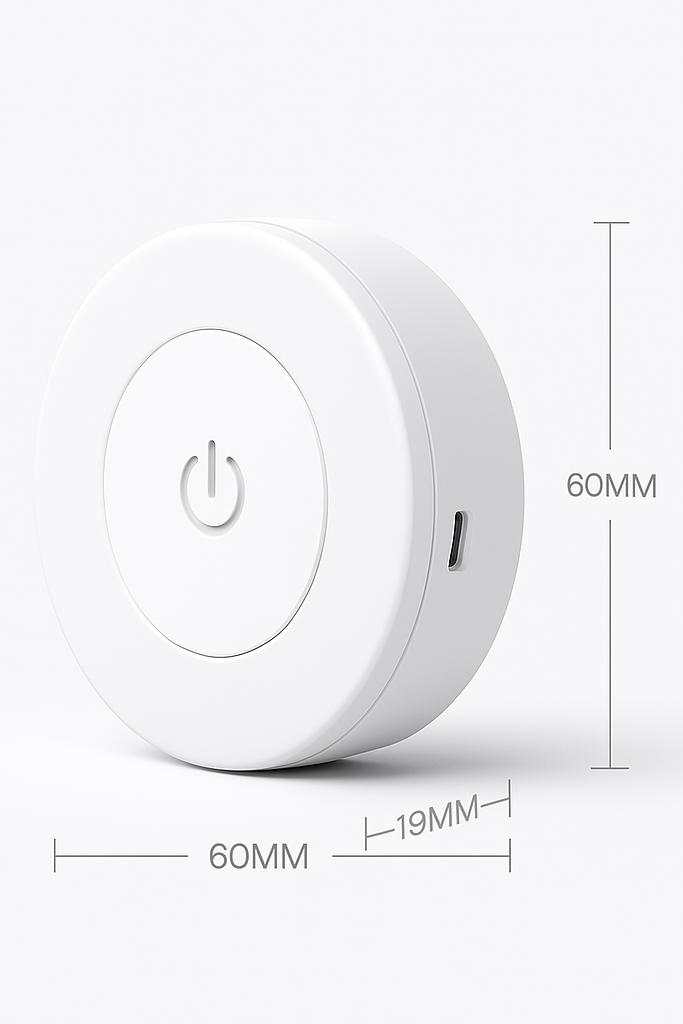 Okrągła lampka dotykowa – bezprzewodowa, LED, ciepłe światło | Światełko Plus