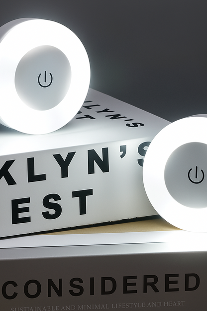 Okrągła lampka dotykowa – bezprzewodowa, LED, ciepłe światło | Światełko Plus