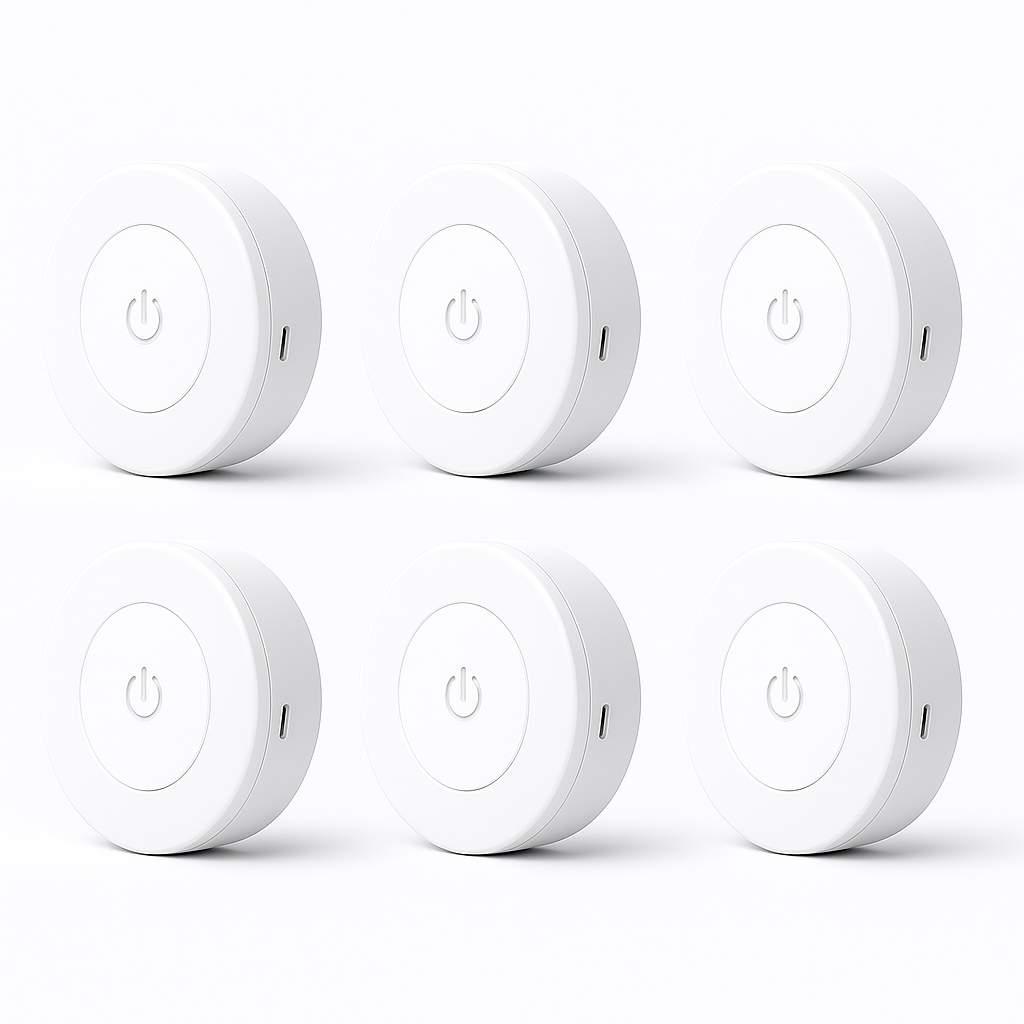 Okrągła lampka dotykowa – bezprzewodowa, LED, ciepłe światło | Światełko Plus